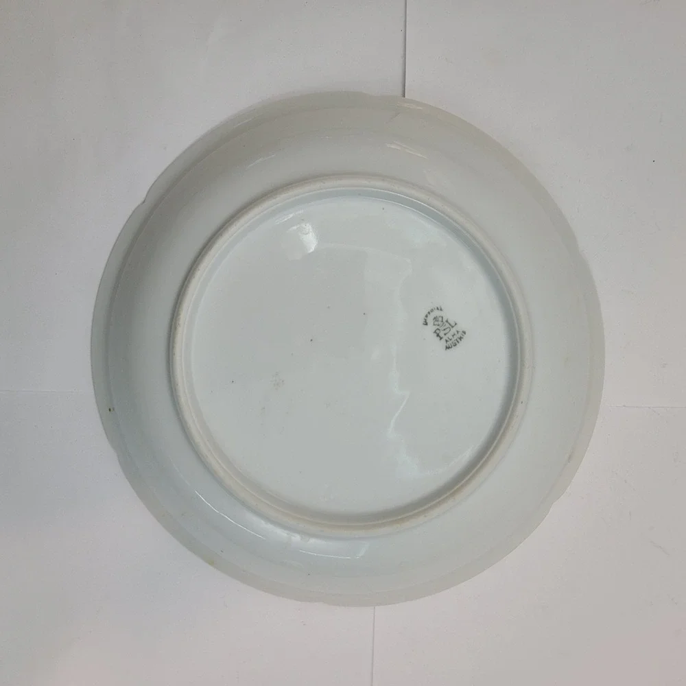PSL Altrohlau Porcelain Bowl Austria Princess Pink Rose Floral Scalloped 8in
